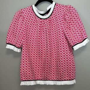 VOY pink and black blouse medium patterned